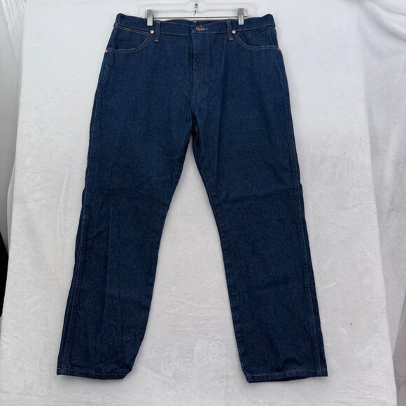 Wrangler Jeans Men 38x29 (36x29) Blue Dark Wash Original Straight Leg 13MWZ - Picture 1 of 10